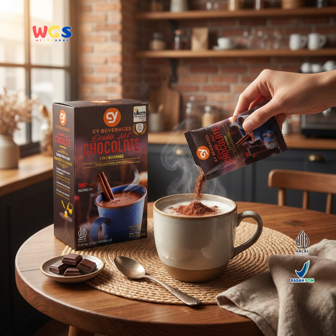 CY Beverages Double Hot Chocolate 3in1 320g (8 Sachet x 40g) – Minuman Coklat Panas Premium Instan