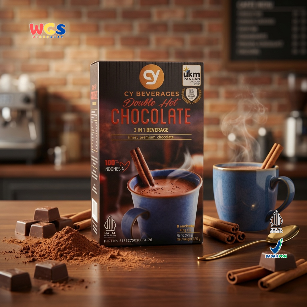 CY Beverages Double Hot Chocolate 3in1 320g (8 Sachet x 40g) – Minuman Coklat Panas Premium Instan