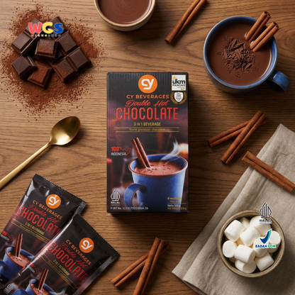 CY Beverages Double Hot Chocolate 3in1 320g (8 Sachet x 40g) – Minuman Coklat Panas Premium Instan