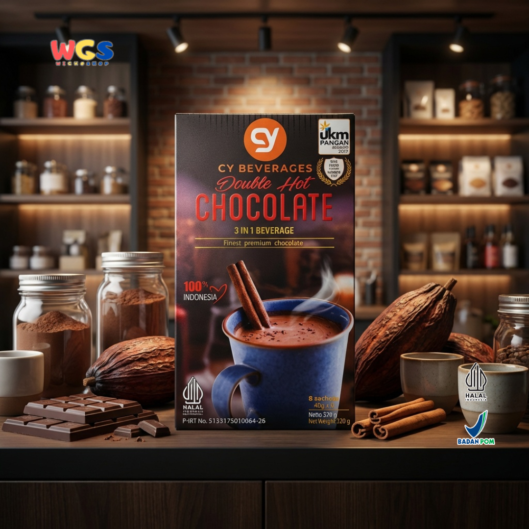 CY Beverages Double Hot Chocolate 3in1 320g (8 Sachet x 40g) – Minuman Coklat Panas Premium Instan