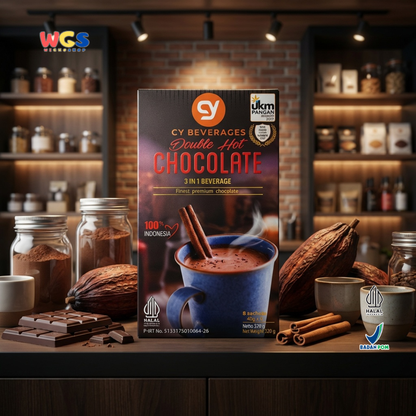 CY Beverages Double Hot Chocolate 3in1 320g (8 Sachet x 40g) – Minuman Coklat Panas Premium Instan