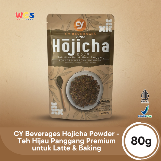 CY Beverages Hojicha Powder 80g - Teh Hijau Panggang Premium untuk Latte & Baking