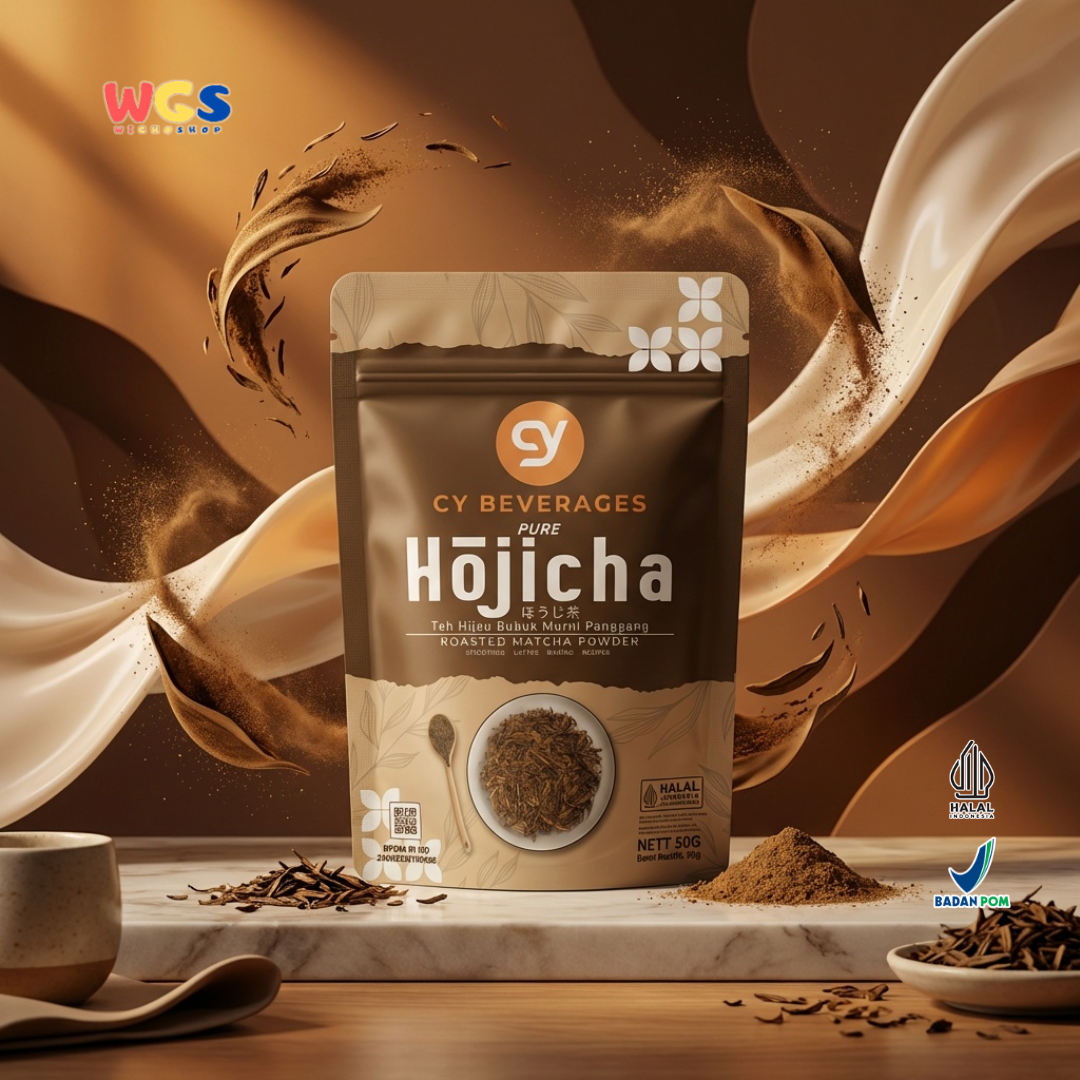 CY Beverages Pure Hojicha Powder 50g – Bubuk Teh Hojicha Panggang untuk Latte & Dessert