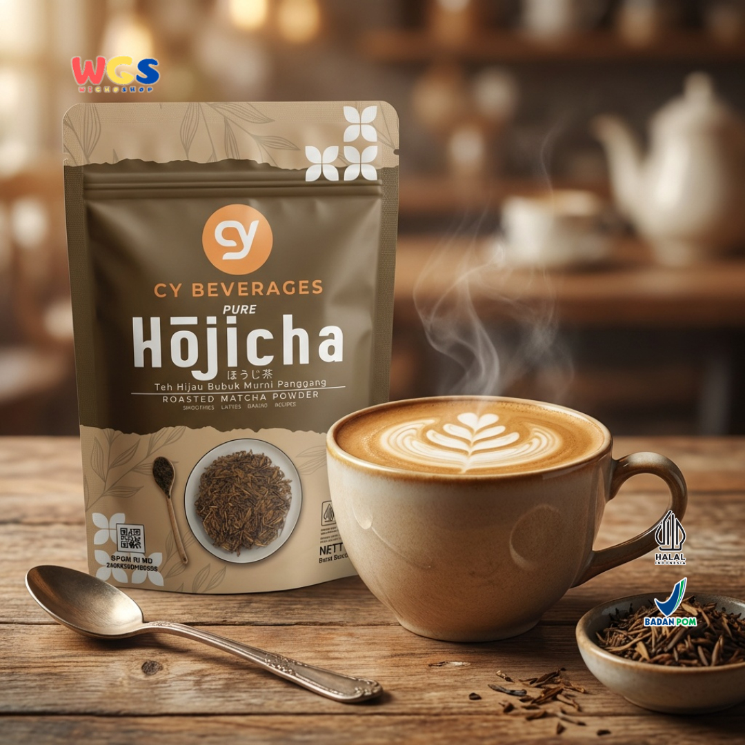 CY Beverages Pure Hojicha Powder 50g – Bubuk Teh Hojicha Panggang untuk Latte & Dessert