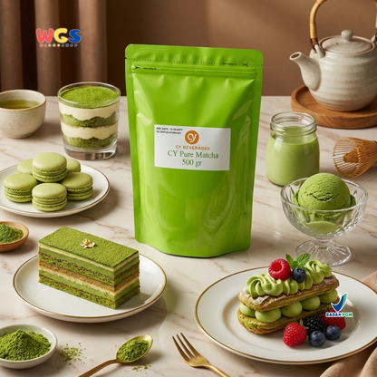 CY Beverages Pure Matcha 500g – Bubuk Matcha Murni untuk Minuman Dessert Latte