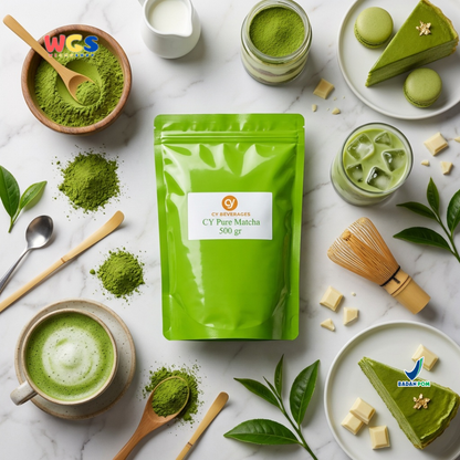 CY Beverages Pure Matcha 500g – Bubuk Matcha Murni untuk Minuman Dessert Latte