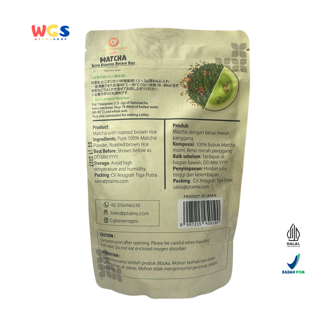 CY Beverages Pure Matcha Genmaicha Shizuoka Japan 80g – Bubuk Matcha dengan Beras Panggang