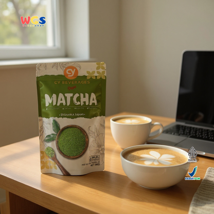 CY Beverages Pure Matcha Shizuoka Japan 80g – Bubuk Matcha Premium Jepang untuk Latte & Baking