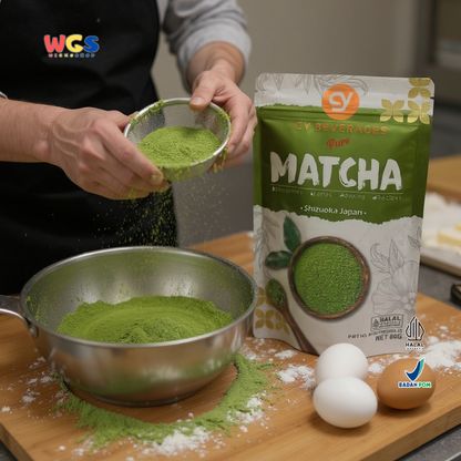 CY Beverages Pure Matcha Shizuoka Japan 80g – Bubuk Matcha Premium Jepang untuk Latte & Baking