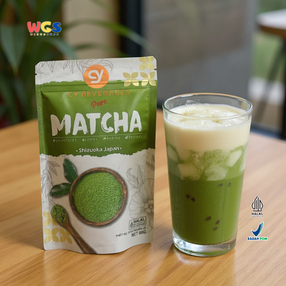 CY Beverages Pure Matcha Shizuoka Japan 80g – Bubuk Matcha Premium Jepang untuk Latte & Baking