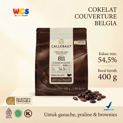 Callebaut Dark Chocolate Callets 811 400g – Belgian Chocolate 54.5% Cocoa for Baking &amp; Pralines