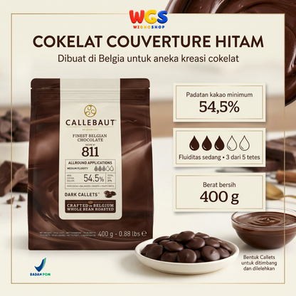 Callebaut Dark Chocolate Callets 811 400g – Belgian Chocolate 54.5% Cocoa for Baking &amp; Pralines