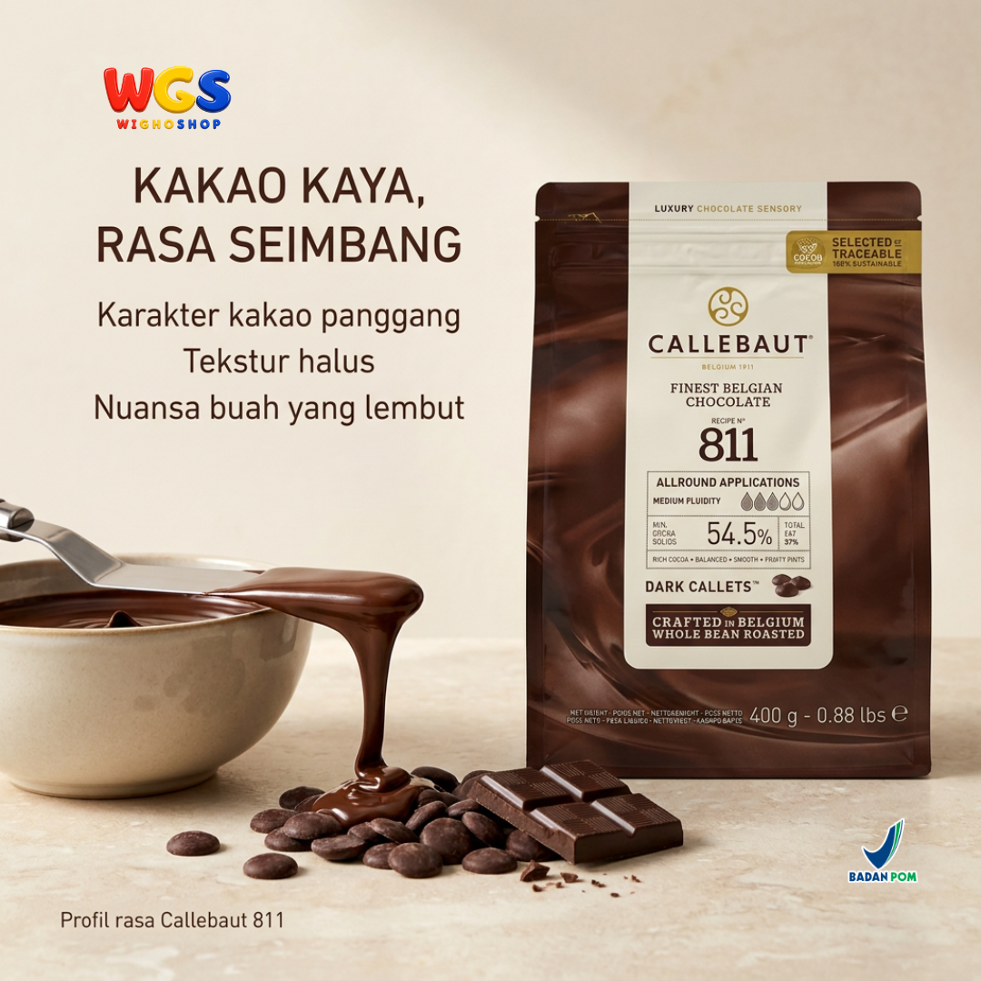 Callebaut Dark Chocolate Callets 811 400g – Belgian Chocolate 54.5% Cocoa for Baking &amp; Pralines