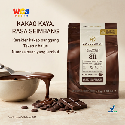 Callebaut Dark Chocolate Callets 811 400g – Belgian Chocolate 54.5% Cocoa for Baking &amp; Pralines