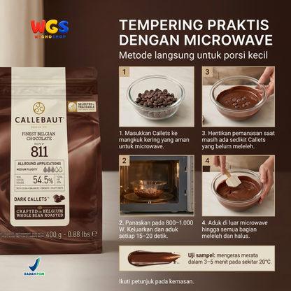 Callebaut Dark Chocolate Callets 811 400g – Belgian Chocolate 54.5% Cocoa for Baking &amp; Pralines