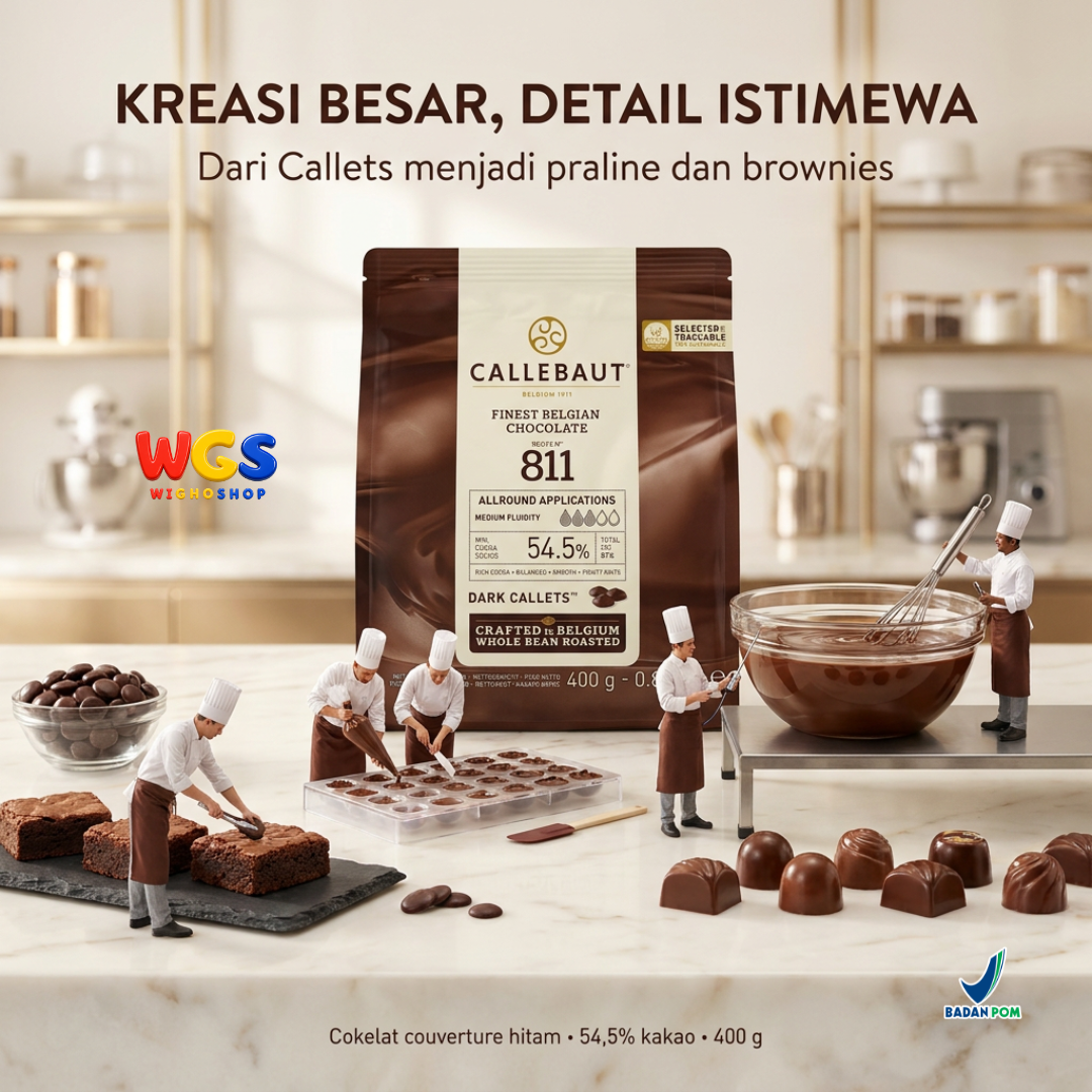 Callebaut Dark Chocolate Callets 811 400g – Belgian Chocolate 54.5% Cocoa for Baking &amp; Pralines