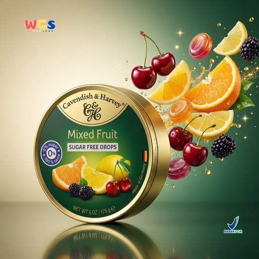 Cavendish & Harvey Mixed Fruit Sugar Free Drops 175g - Permen Buah Bebas Gula Jerman