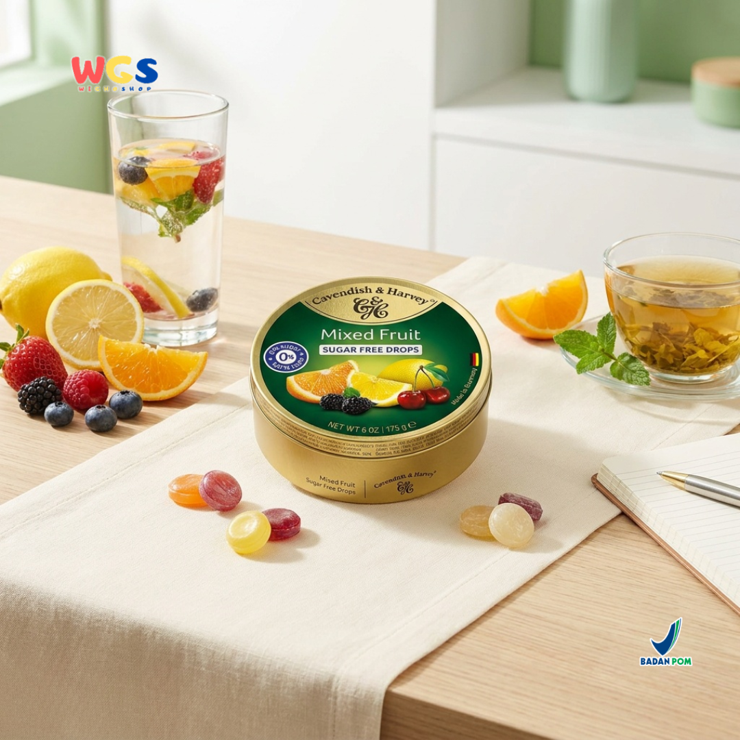 Cavendish &amp; Harvey Sugar-Free Mixed Fruit Drops 175g - Sugar-Free &amp; Refreshing Fruit Candy