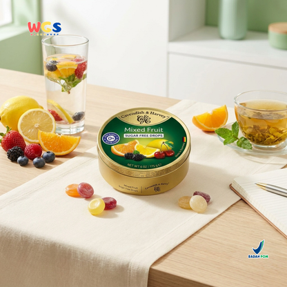 Cavendish &amp; Harvey Sugar-Free Mixed Fruit Drops 175g - Sugar-Free &amp; Refreshing Fruit Candy