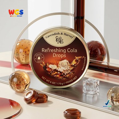 Cavendish & Harvey Refreshing Cola Drops 175g - Permen Keras Rasa Kola Klasik Kaleng Jerman Camilan Candy