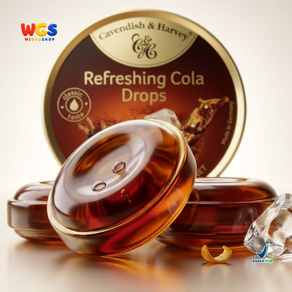 Cavendish & Harvey Refreshing Cola Drops 175g - Permen Keras Rasa Kola Klasik Kaleng Jerman Camilan Candy