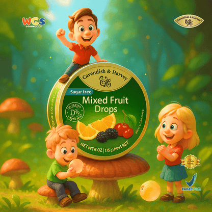 Cavendish & Harvey Sugar Free Mixed Fruit Drops 175g - Permen Buah Bebas Gula & Segar