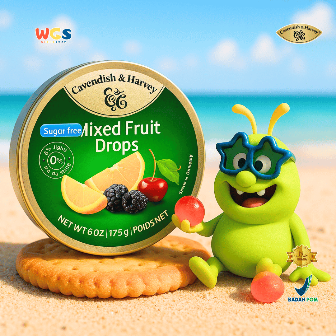 Cavendish & Harvey Sugar Free Mixed Fruit Drops 175g - Permen Buah Bebas Gula & Segar