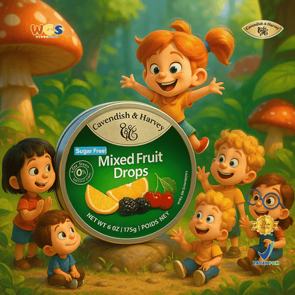 Cavendish & Harvey Sugar Free Mixed Fruit Drops 175g - Permen Buah Bebas Gula & Segar