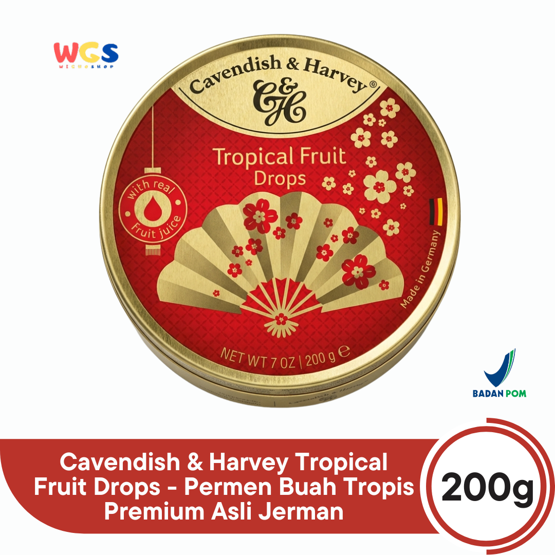 Cavendish &amp; Harvey Tropical Fruit Drops 200g - Fresh &amp; Exotic Tropical Fruit Flavored Candy