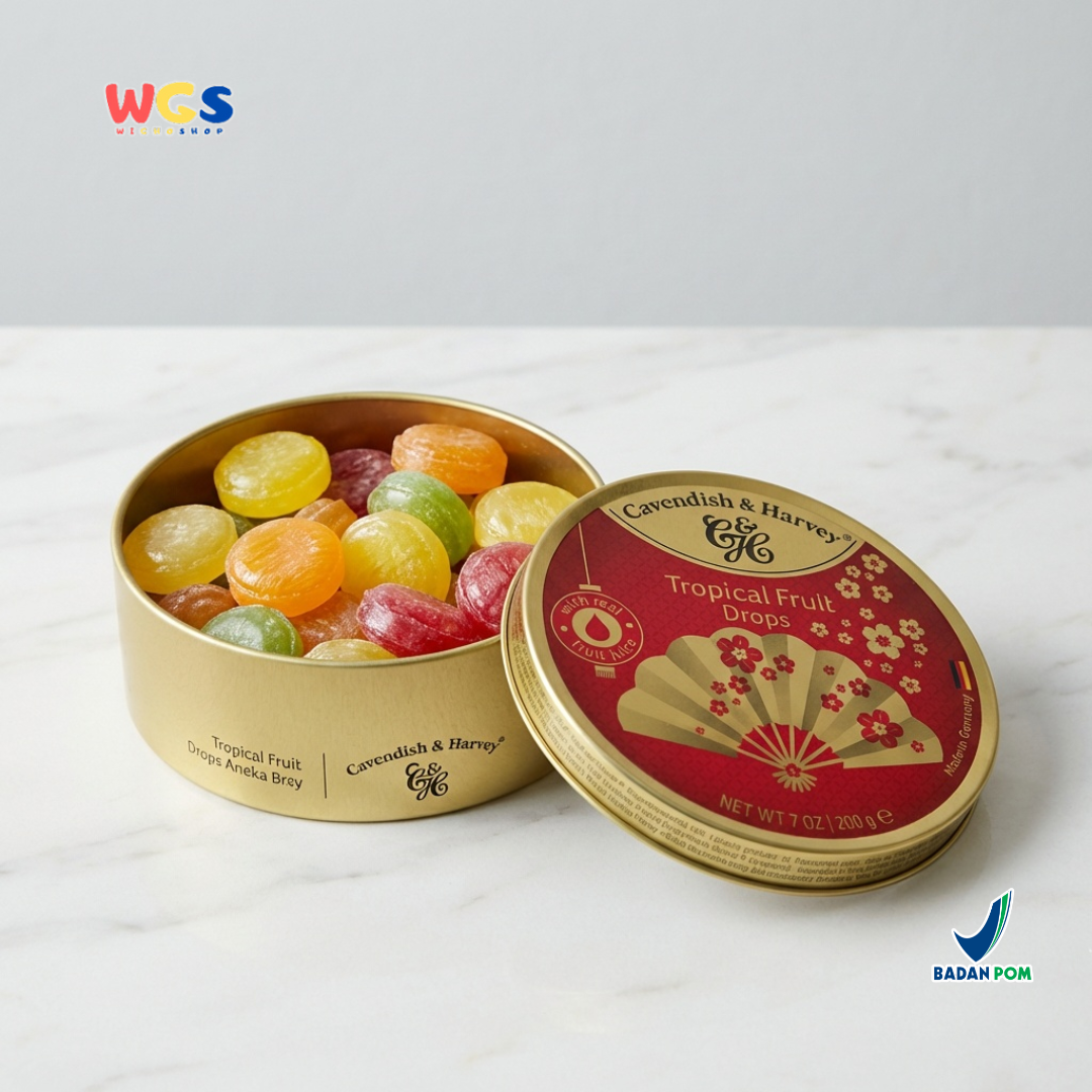 Cavendish &amp; Harvey Tropical Fruit Drops 200g - Fresh &amp; Exotic Tropical Fruit Flavored Candy