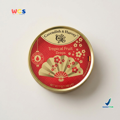 Cavendish &amp; Harvey Tropical Fruit Drops 200g - Fresh &amp; Exotic Tropical Fruit Flavored Candy