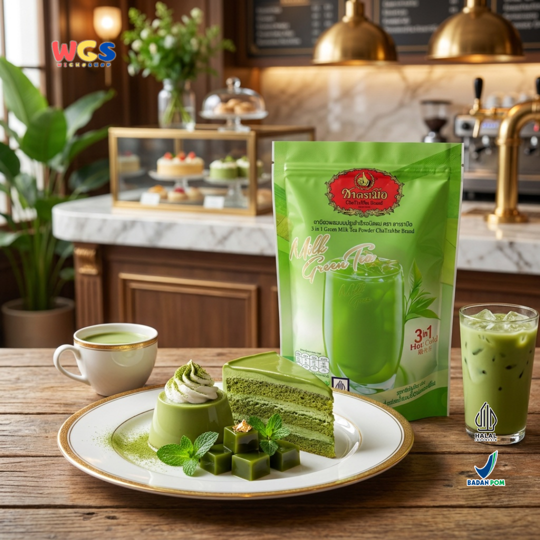 ChaTraMue 3in1 Green Milk Tea Powder 100g (5 Sachets x 20g) – Instant Thai Green Tea Latte