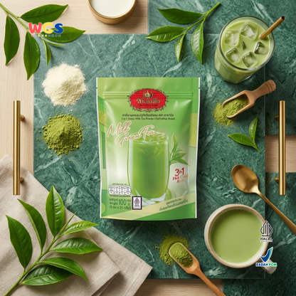 ChaTraMue 3in1 Green Milk Tea Powder 100g (5 Sachets x 20g) – Instant Thai Green Tea Latte