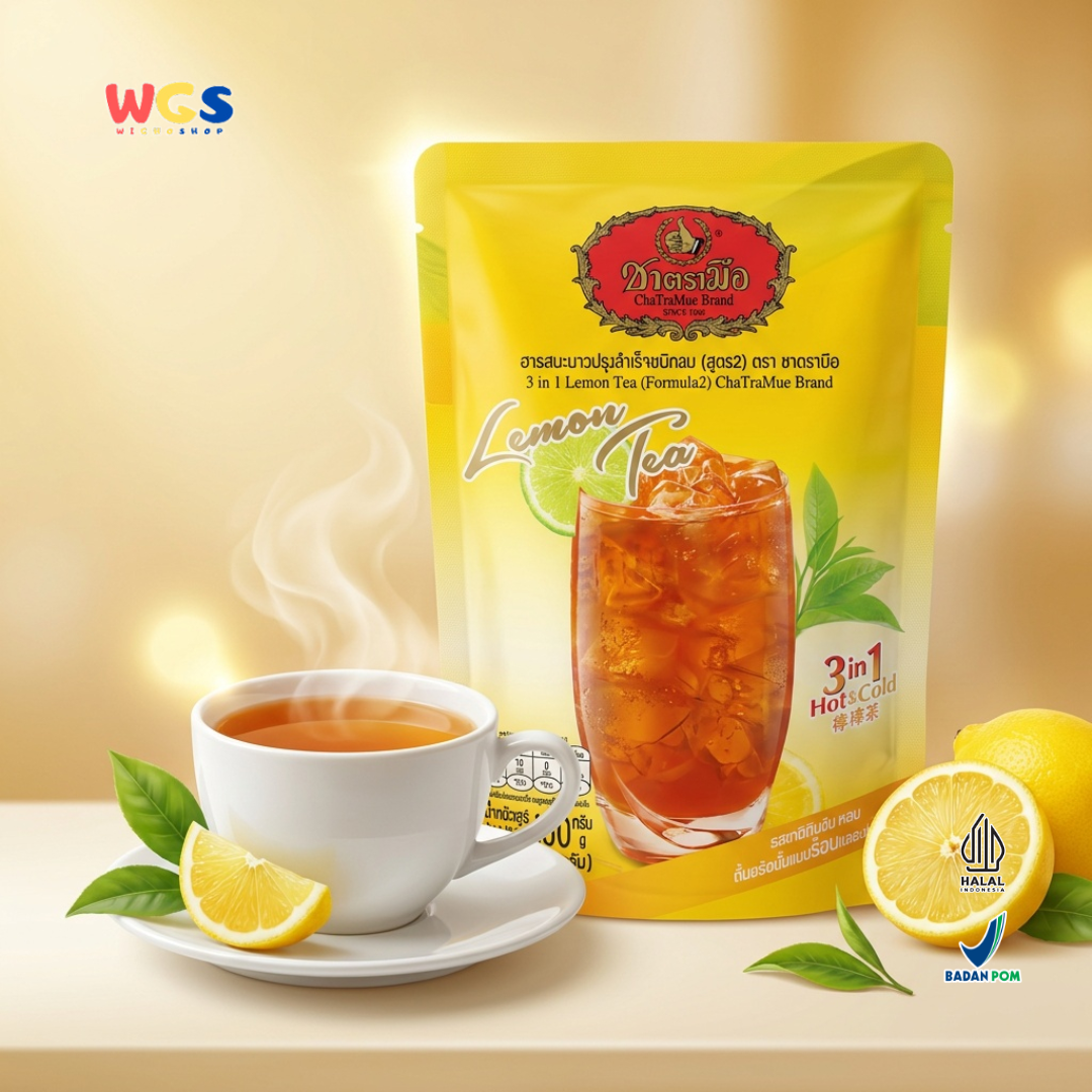 ChaTraMue Lemon Tea 3 in 1 (5 Sachets × 20g) 100g | Ready-to-Brew Thai Lemon Tea Hot &amp; Cold