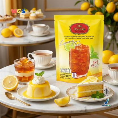 ChaTraMue Lemon Tea 3 in 1 (5 Sachets × 20g) 100g | Ready-to-Brew Thai Lemon Tea Hot &amp; Cold