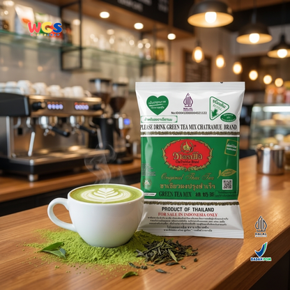 ChaTraMue Green Tea Mix Jasmine Flavor 200g - Bubuk Teh Hijau Thailand untuk Green Tea Milk Tea