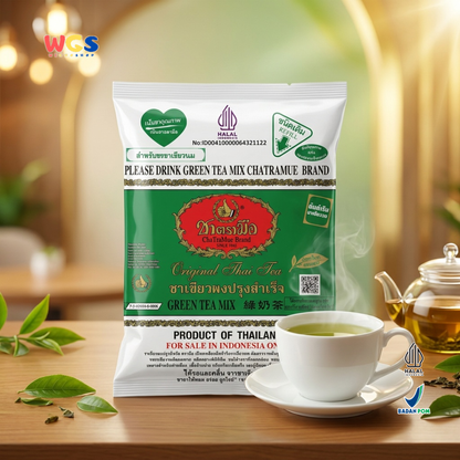 ChaTraMue Green Tea Mix Jasmine Flavor 200g - Bubuk Teh Hijau Thailand untuk Green Tea Milk Tea