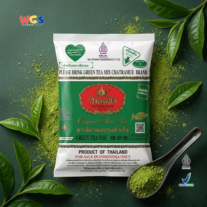 ChaTraMue Green Tea Mix Jasmine Flavor 200g - Bubuk Teh Hijau Thailand untuk Green Tea Milk Tea