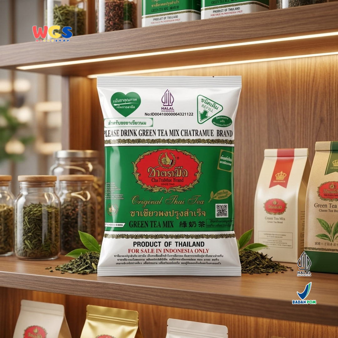 ChaTraMue Green Tea Mix Jasmine Flavor 200g - Bubuk Teh Hijau Thailand untuk Green Tea Milk Tea