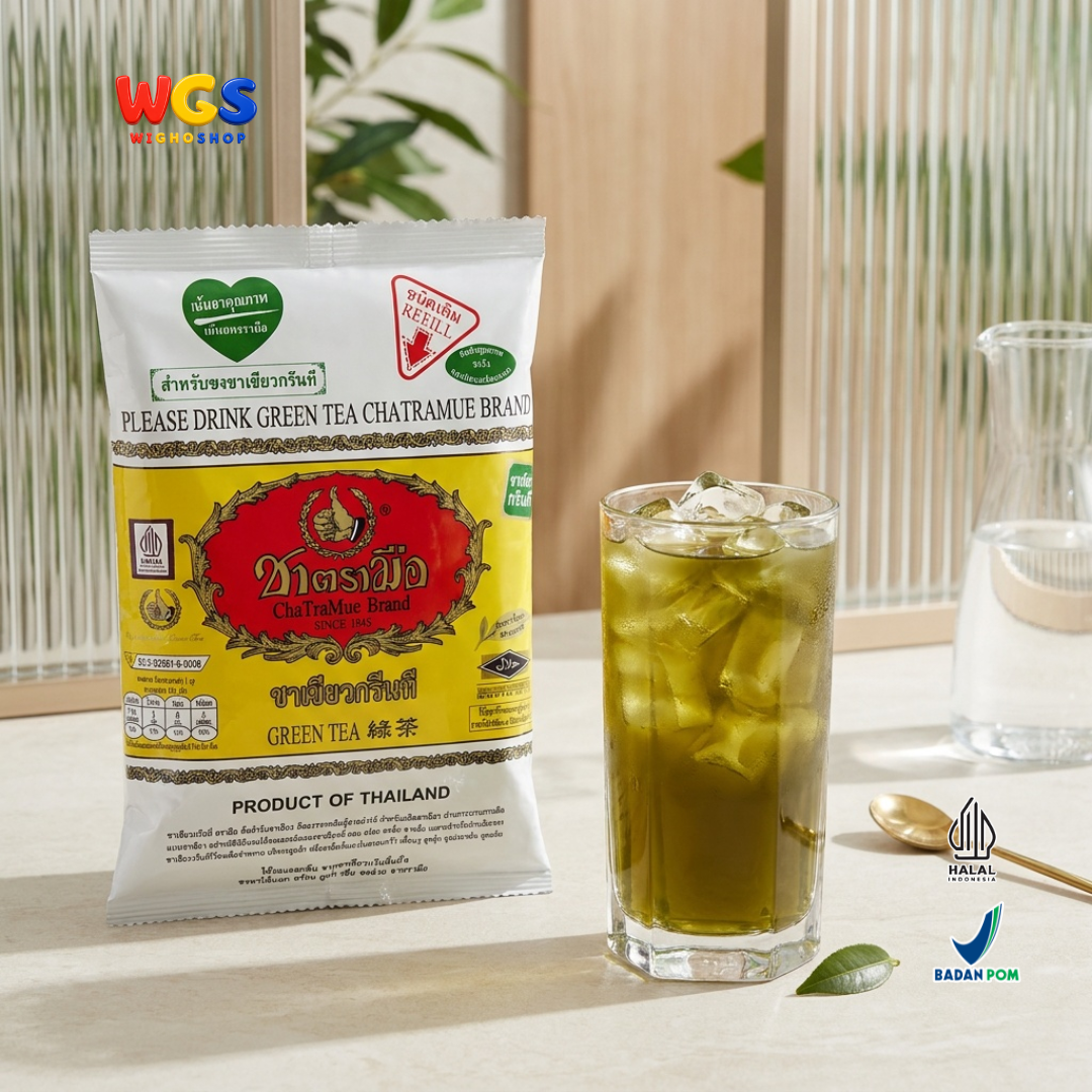 ChaTraMue Green Tea Powder 200g - Teh Hijau Bubuk Thailand untuk Milk Tea Es Teh Latte Minuman Kekinian