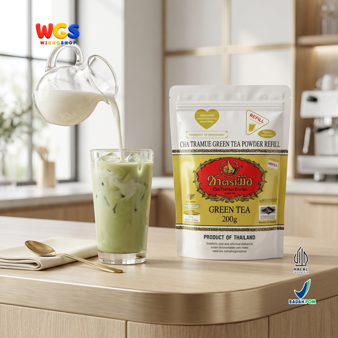 ChaTraMue Green Tea Powder 200g - Teh Hijau Bubuk Thailand untuk Milk Tea Es Teh Latte Minuman Kekinian