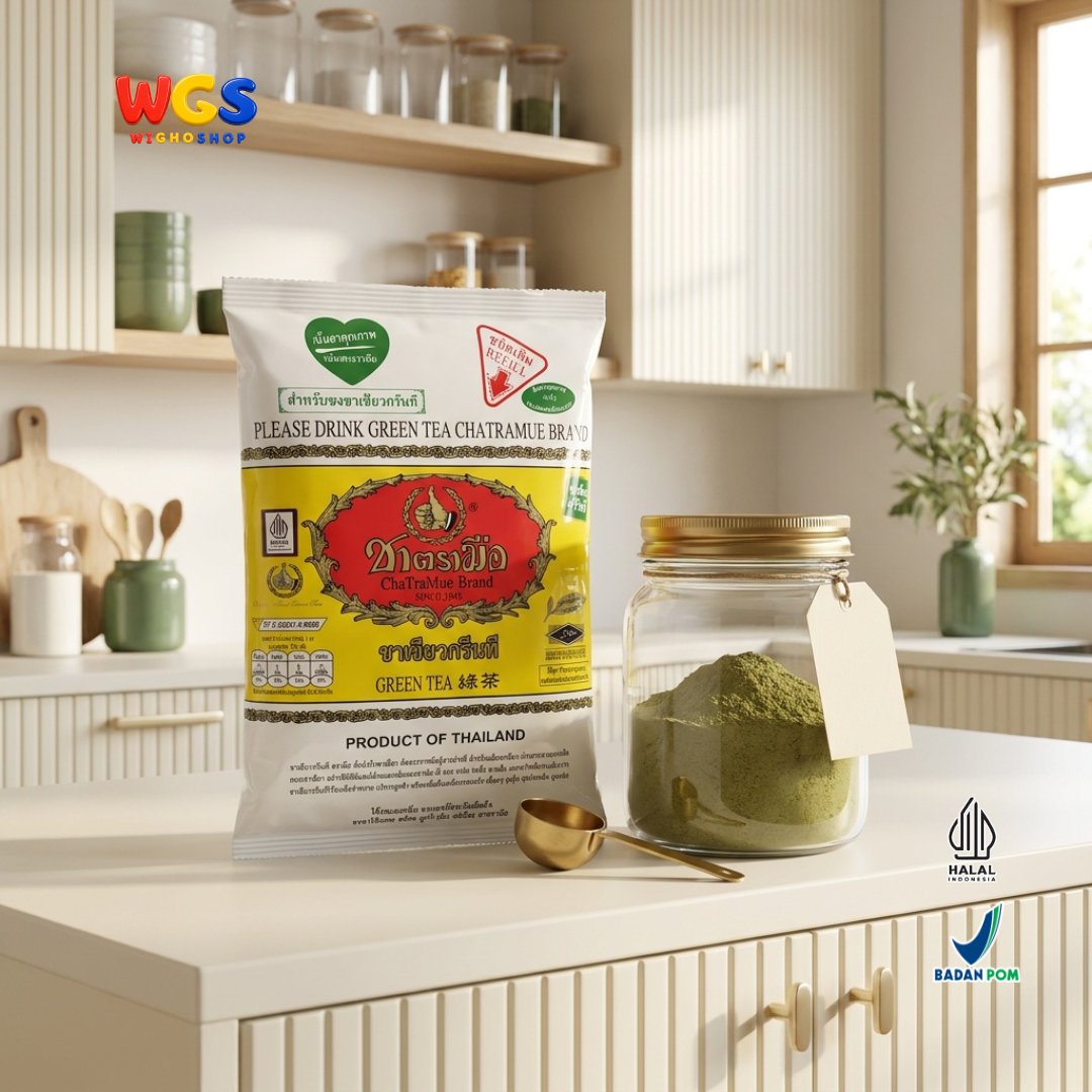 ChaTraMue Green Tea Powder 200g - Teh Hijau Bubuk Thailand untuk Milk Tea Es Teh Latte Minuman Kekinian