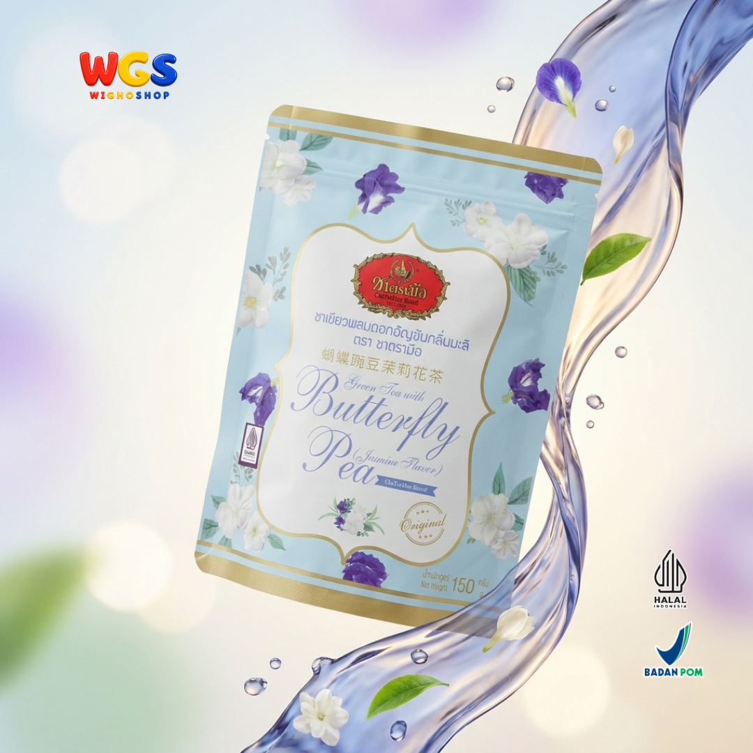 ChaTraMue Green Tea with Butterfly Pea 150g - Teh Hijau Bunga Telang Melati Jasmine Flavor Teh Seduh Thailand