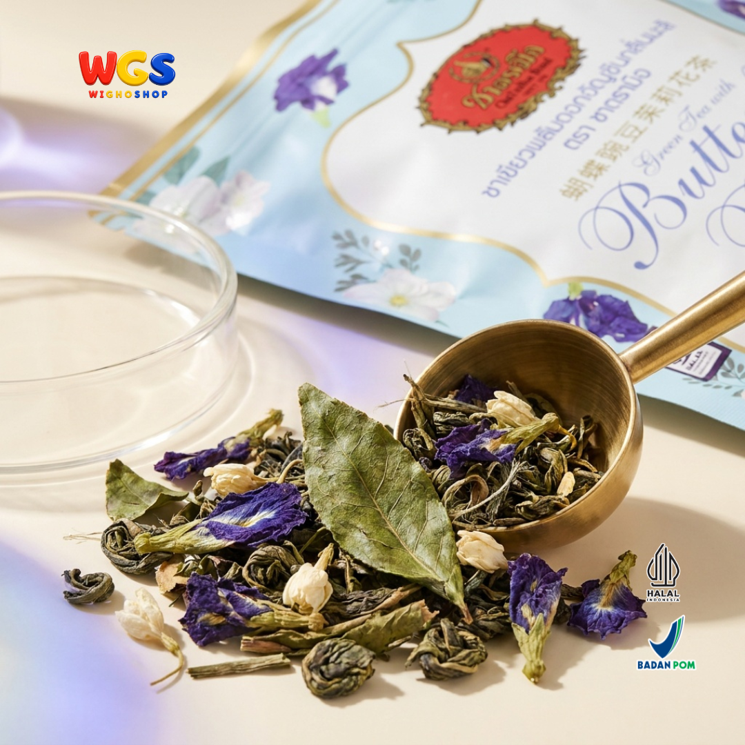 ChaTraMue Green Tea with Butterfly Pea 150g - Teh Hijau Bunga Telang Melati Jasmine Flavor Teh Seduh Thailand
