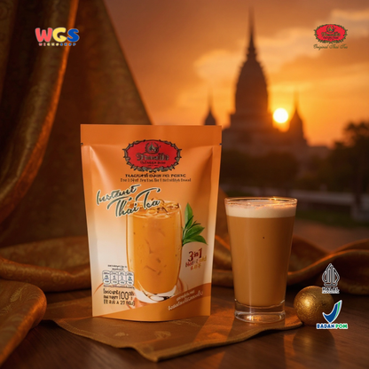 ChaTraMue Instant Thai Tea 3 in 1 (5 Sachet × 20g) 100g | Teh Susu Thailand Siap Seduh Panas & Dingin
