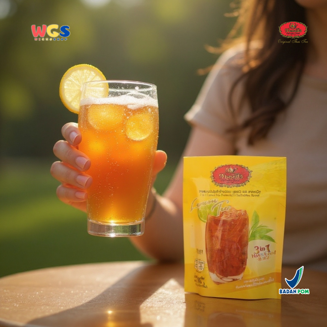 ChaTraMue Lemon Tea 3 in 1 (5 Sachets × 20g) 100g | Ready-to-Brew Thai Lemon Tea Hot &amp; Cold