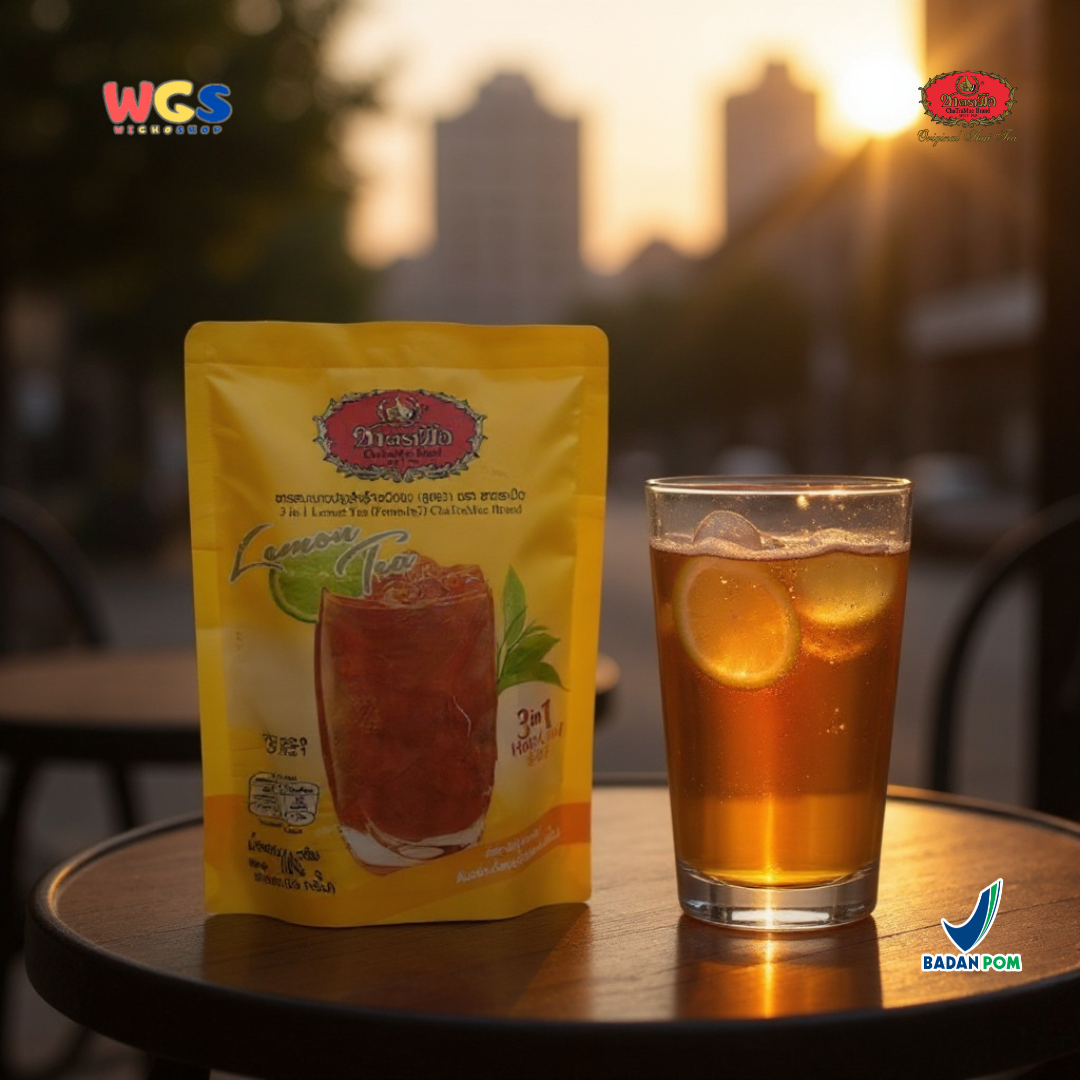 ChaTraMue Lemon Tea 3 in 1 (5 Sachets × 20g) 100g | Ready-to-Brew Thai Lemon Tea Hot &amp; Cold