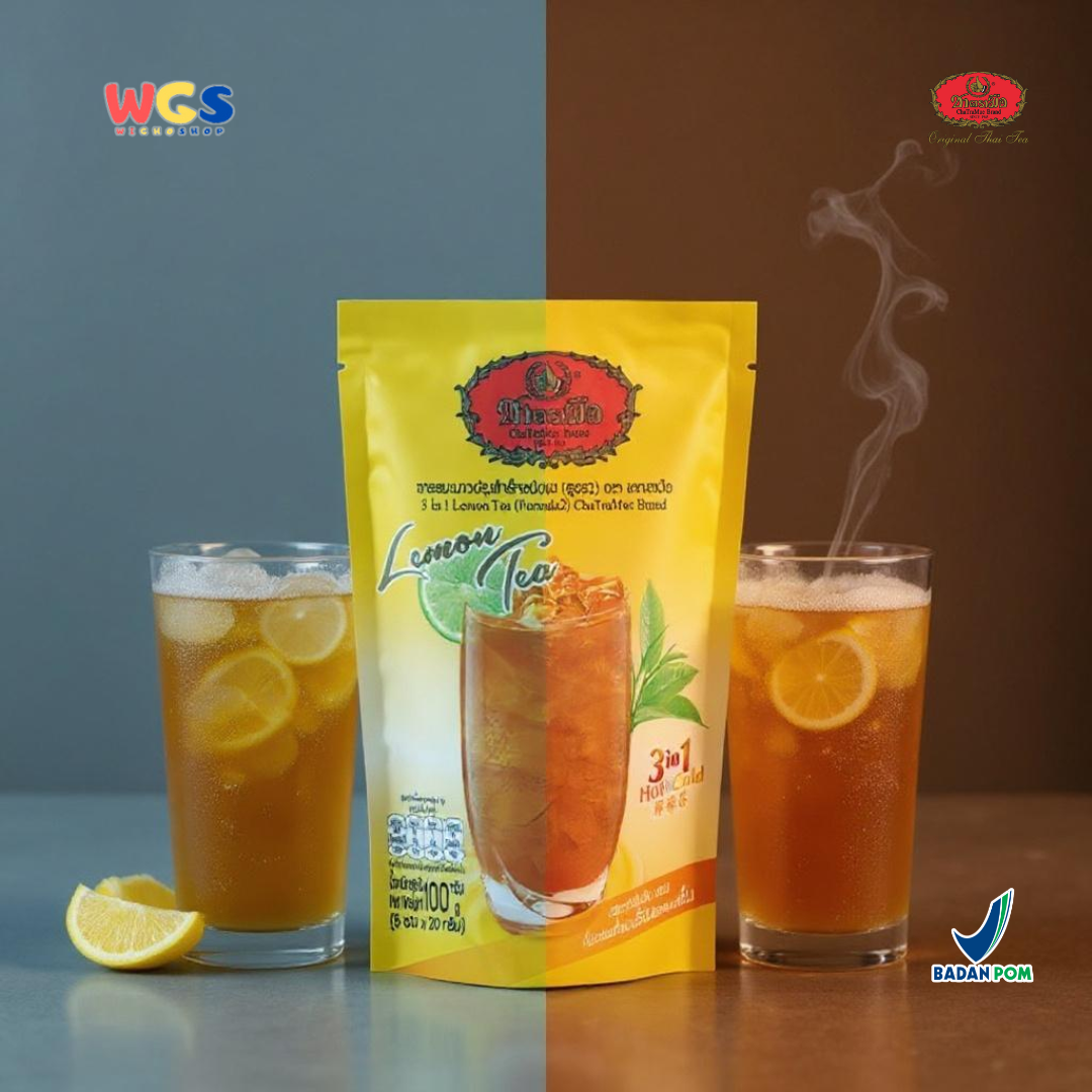 ChaTraMue Lemon Tea 3 in 1 (5 Sachets × 20g) 100g | Ready-to-Brew Thai Lemon Tea Hot &amp; Cold