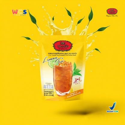 ChaTraMue Lemon Tea 3 in 1 (5 Sachets × 20g) 100g | Ready-to-Brew Thai Lemon Tea Hot &amp; Cold