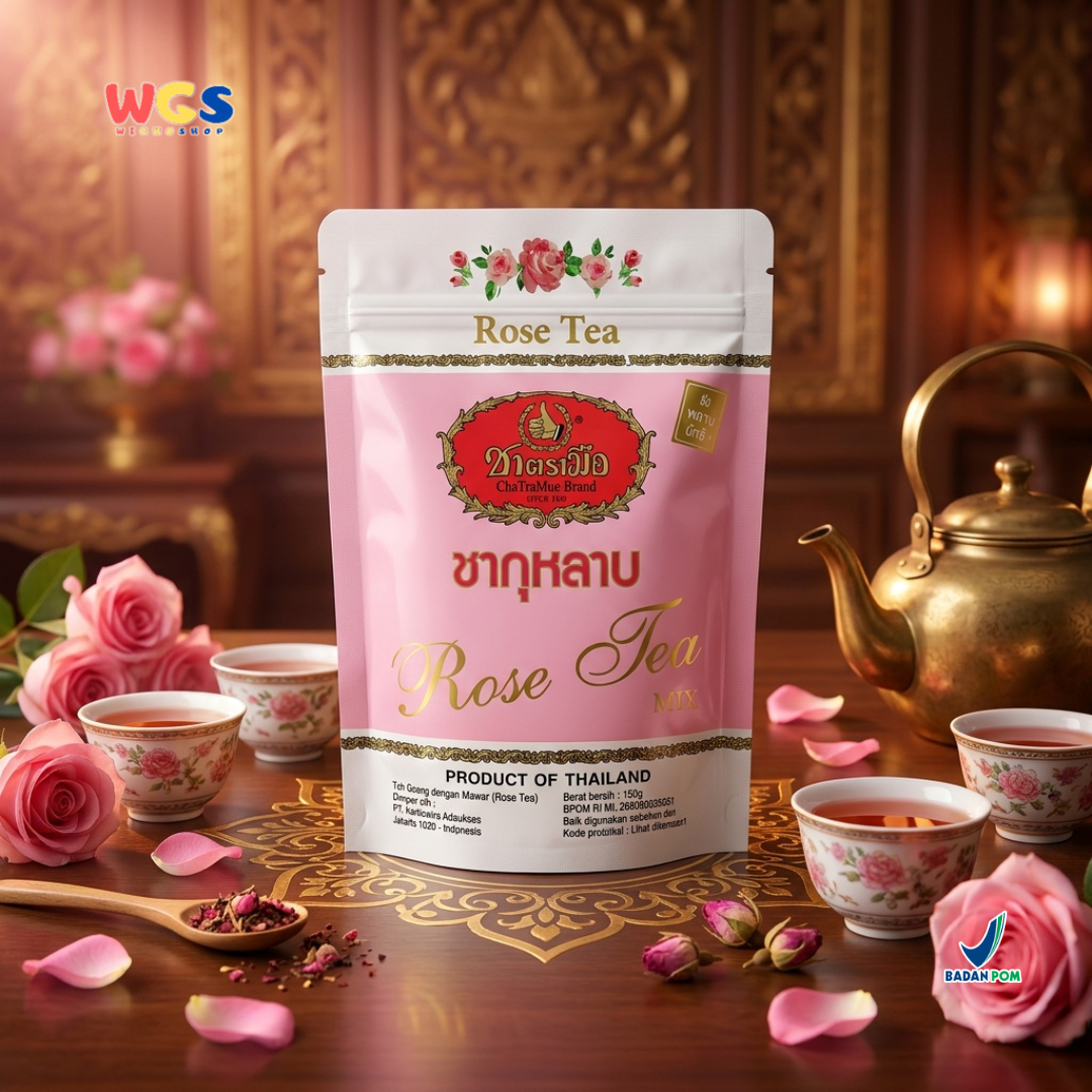 ChaTraMue Rose Tea Mix 150g - Teh Mawar Thailand untuk Rose Milk Tea, Es Teh & Minuman Cafe